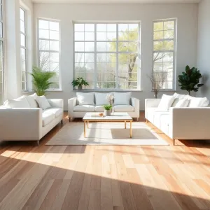 Jaka podłoga do białych mebli w salonie