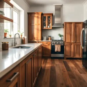 Jaka podłoga w kuchni do drewnianych mebli