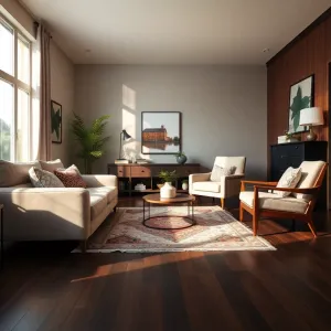 Jakie meble do salonu z ciemną podłoga