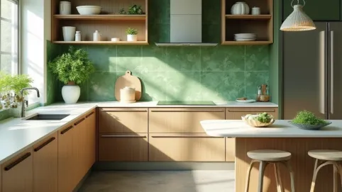 jakie płytki do zielonej kuchni