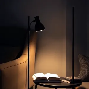 Lampa podłogowa do czytania czarna