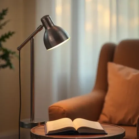 Lampa podłogowa do czytania regulowana