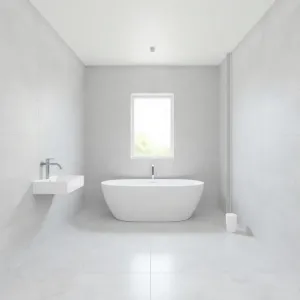 Łazienka takie same płytki na ścianie i podłodze