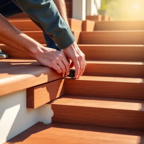 Montaż deski kompozytowej na schodach