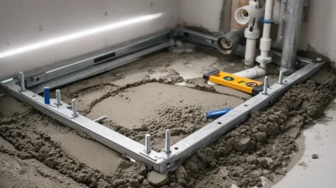 Montaż geberitu na wylewce