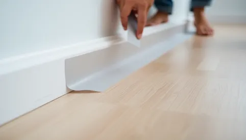 Montaż taśmy przypodłogowej samoprzylepnej