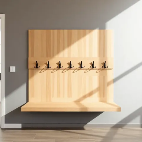 Panel z wieszakami i siedziskiem do przedpokoju