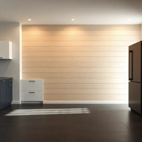 Panele podłogowe na ścianie w kuchni