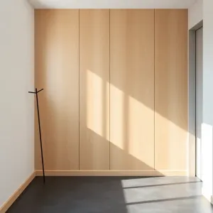 Panele podłogowe na ścianie w przedpokoju