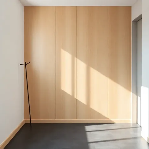 Panele podłogowe na ścianie w przedpokoju