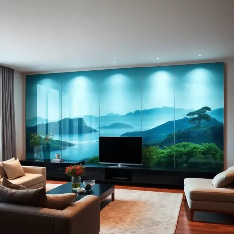 Panele szklane na ścianę w salonie