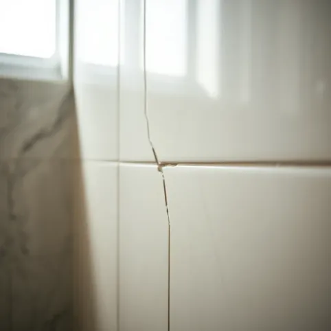Pękniętą płytka w łazience