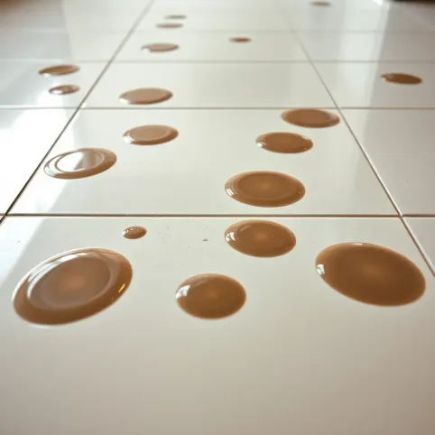 Plamy na płytkach z połyskiem