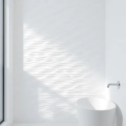 Płytki 3D do łazienki białe