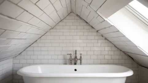 płytki na skosie w łazience