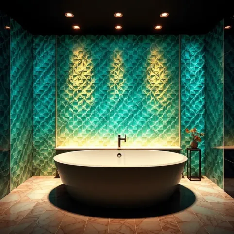 Płytki szklane do łazienki 3D