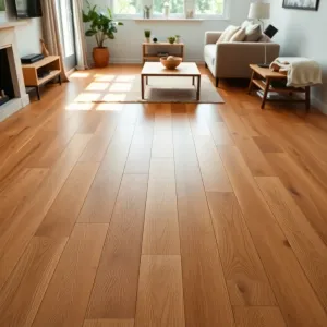 Płytki w salonie drewnopodobne