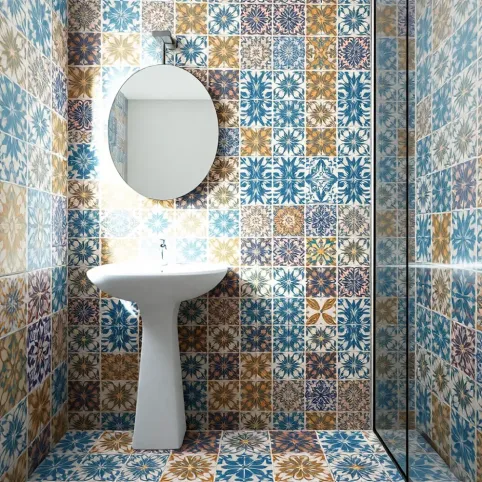 Płytki we wzory do łazienki