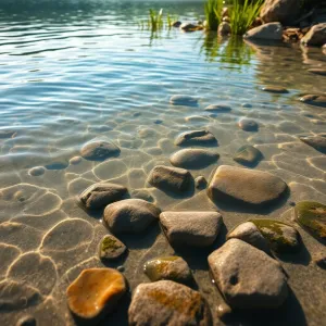 Płytkie miejsce w jeziorze