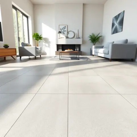 Podłoga w salonie z płytek