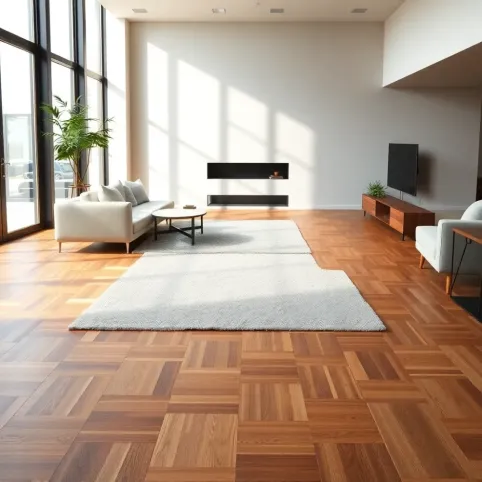 Podłogi w salonie aranżacje