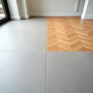 Połączenie płytki z parkietem