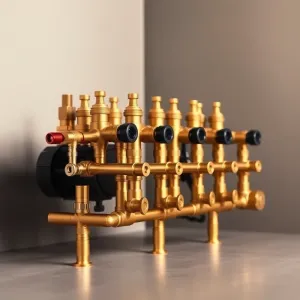 Rozdzielacz do podłogówki 14 sekcji z pompą