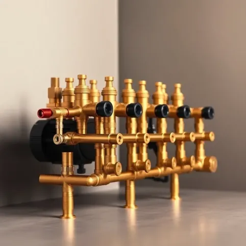 Rozdzielacz do podłogówki 14 sekcji z pompą