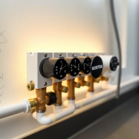 Rozdzielacz do podłogówki z pompą 7 sekcji