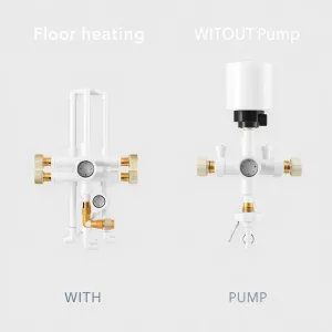 Rozdzielacz podłogówki z pompa czy bez