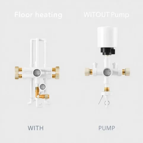 Rozdzielacz podłogówki z pompa czy bez