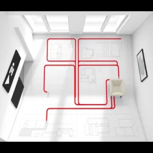 Salon 20 m2 ile pętli podłogówki