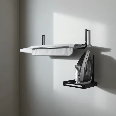 Wieszak na deskę do prasowania i żelazko