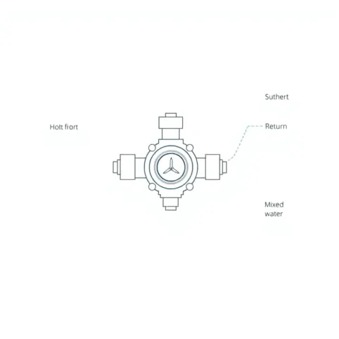 Zawór trójdrożny do podłogówki schemat