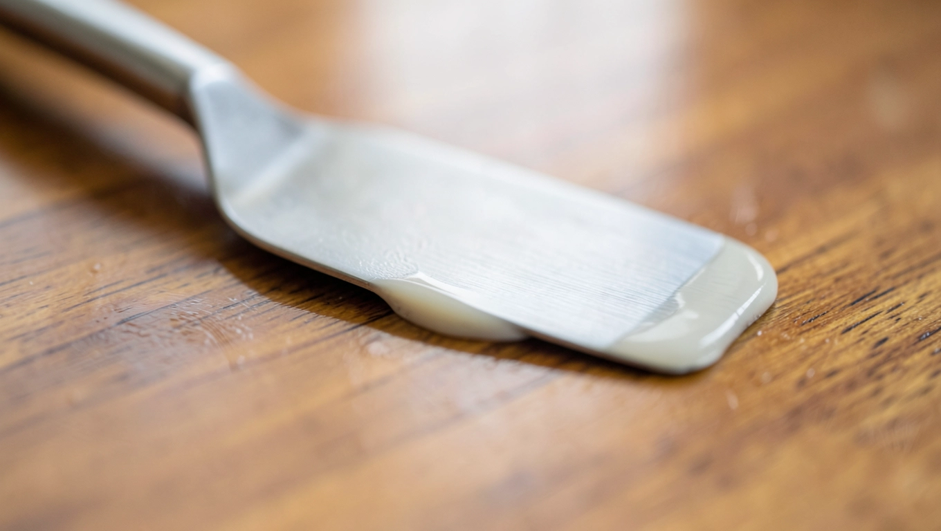 Usuwanie nadmiaru wosku płaską szpachelką
