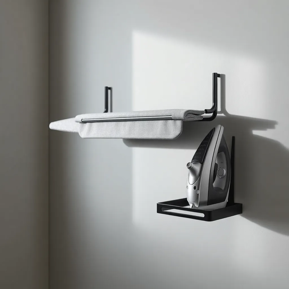 Wieszak na deskę do prasowania i żelazko