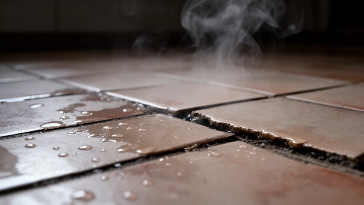 Woda pod płytkami na podłodze