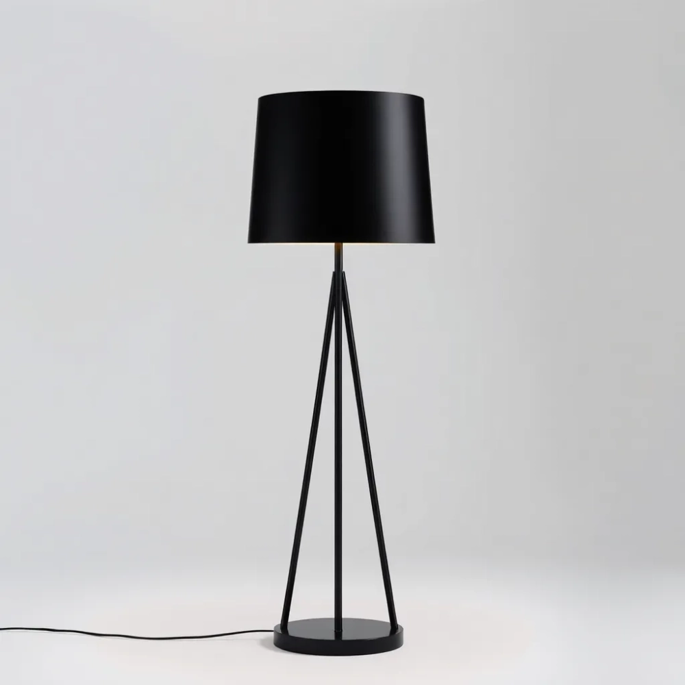 Lampa podłogowa czarna Nowoczesna