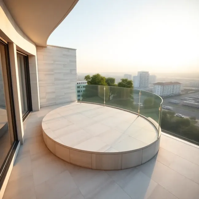 Balkon półokrągły płytki